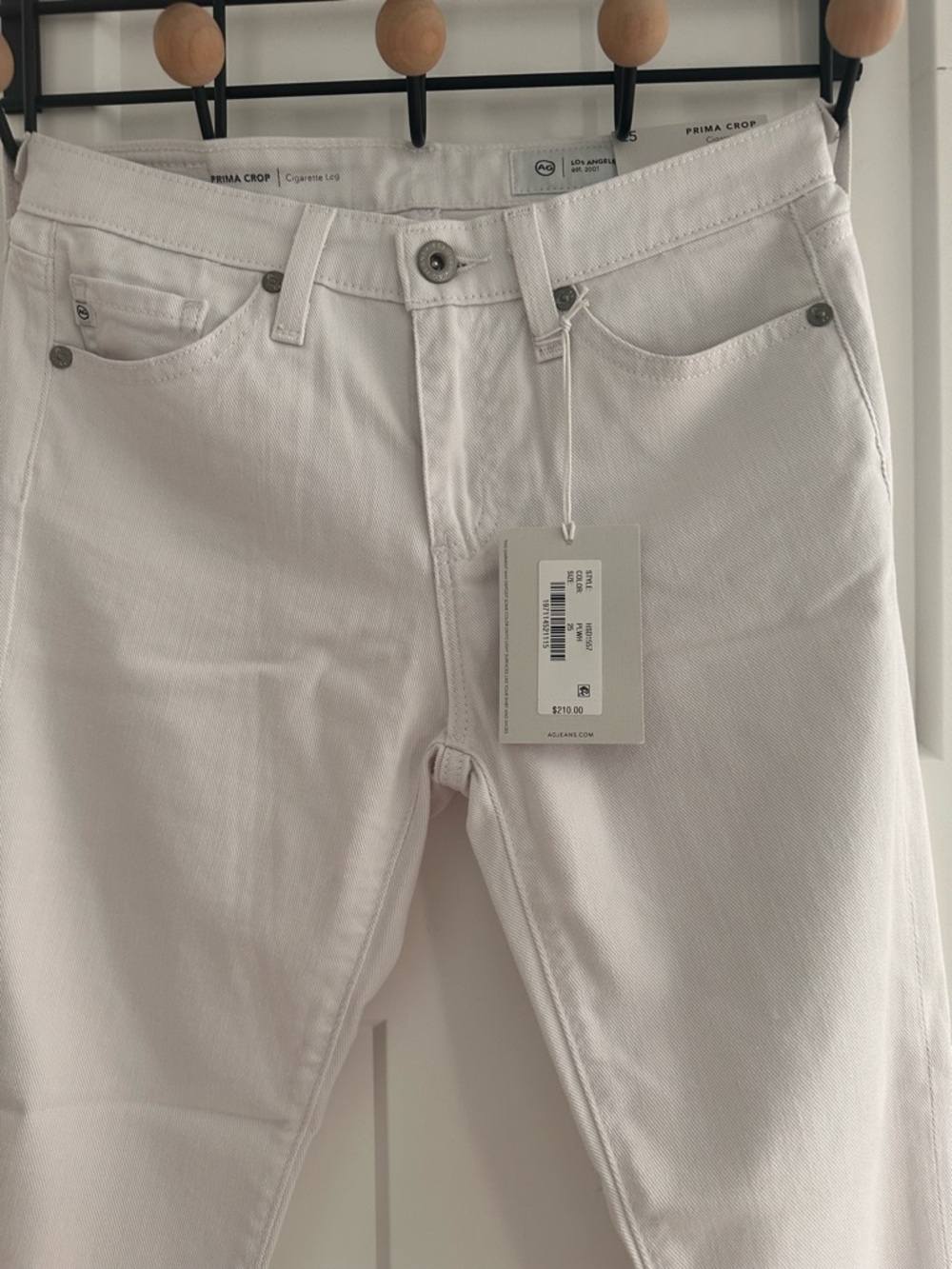 Womens white crop jeans